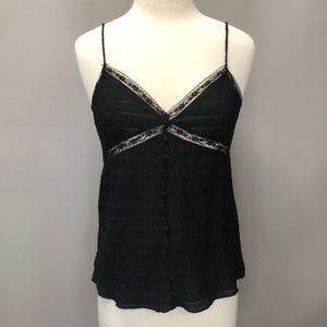 White Birch Black Cami with Lace Detail